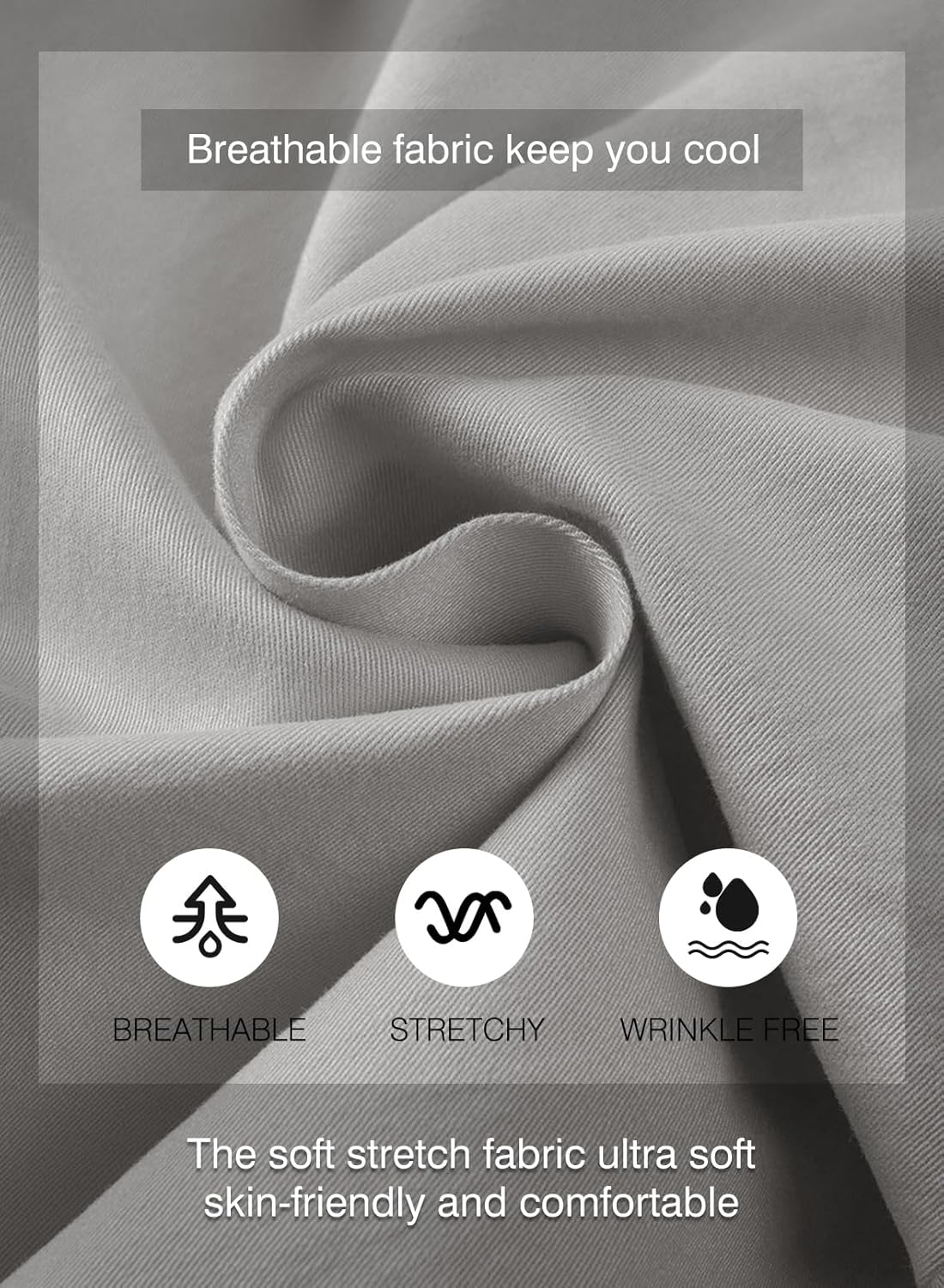 Mens Casual Shorts - Cotton Drawstring Summer Beach Stretch Twill Chino Golf Shorts