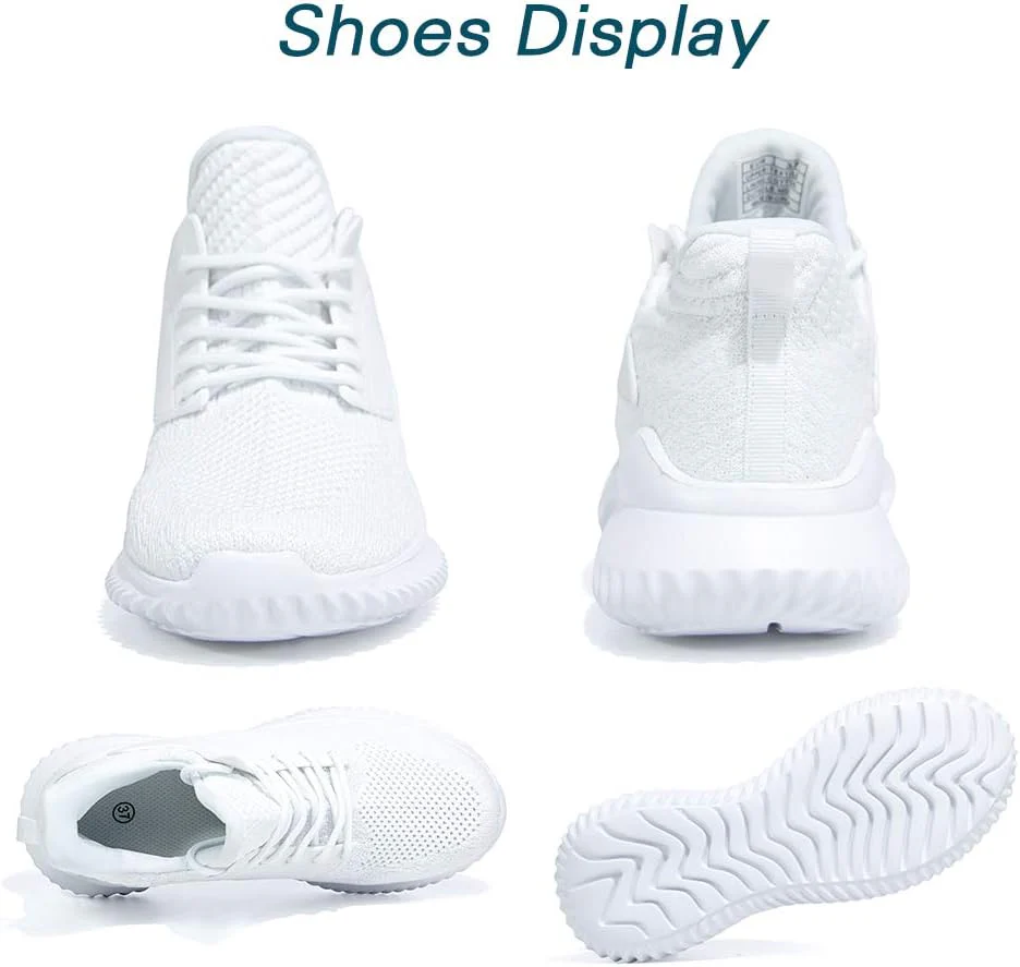 White Sneakers for Women Walking Shoes Comfortable Lightweight Womens Work Casual Tennis Shoes for Gym 8 US White