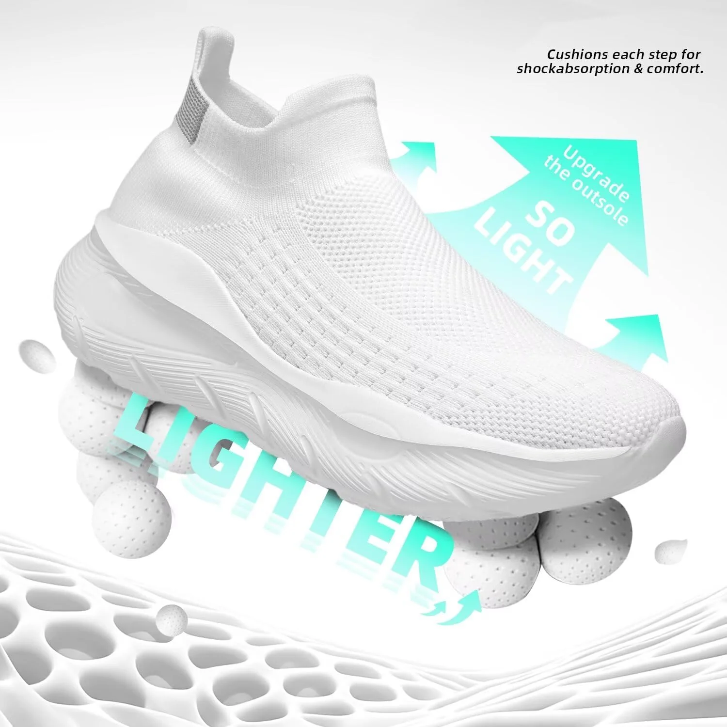 Mens Walking Shoes Running Athletic Sports Sneakers Slip on Mesh Lightweight Breathable Tennis Gym Soft Sole