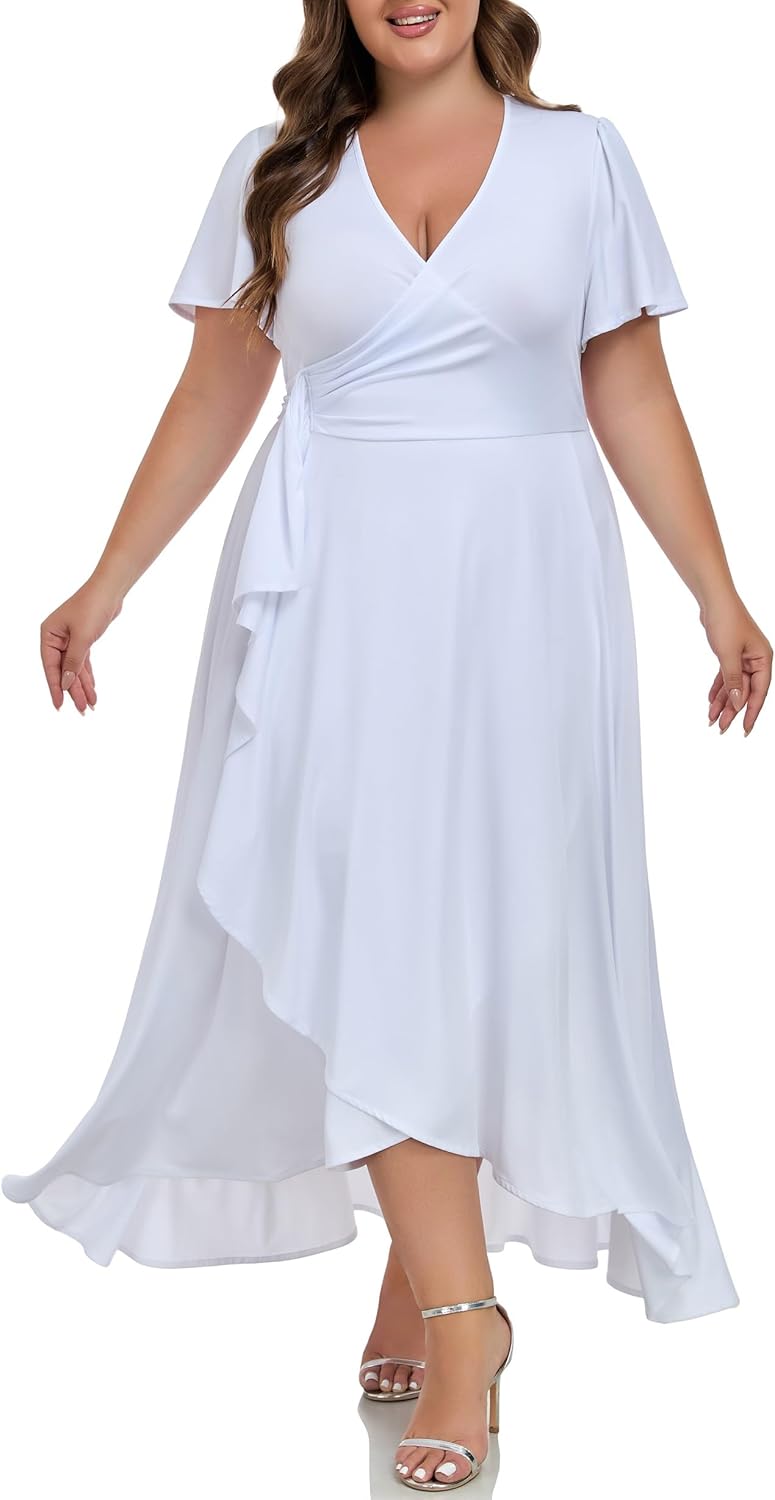 Plus Size Dresses for Curvy Women Short Sleeve Summer Dress