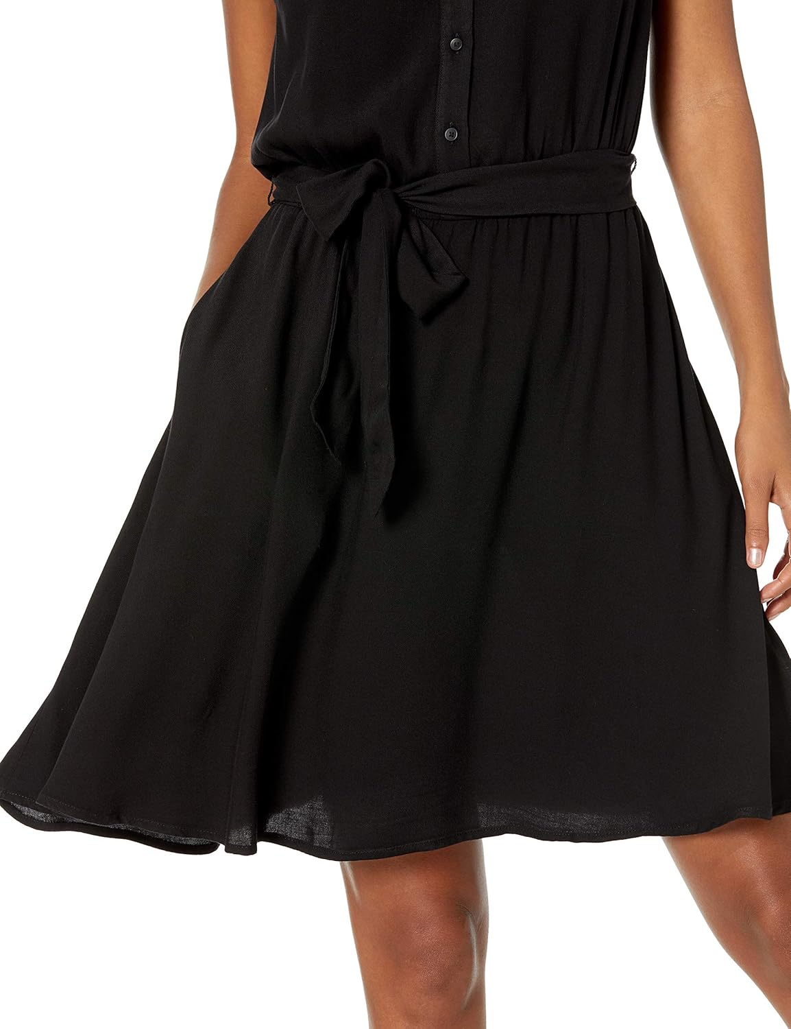 Women's Sleeveless Relaxed-Fit Woven Shirt Dress