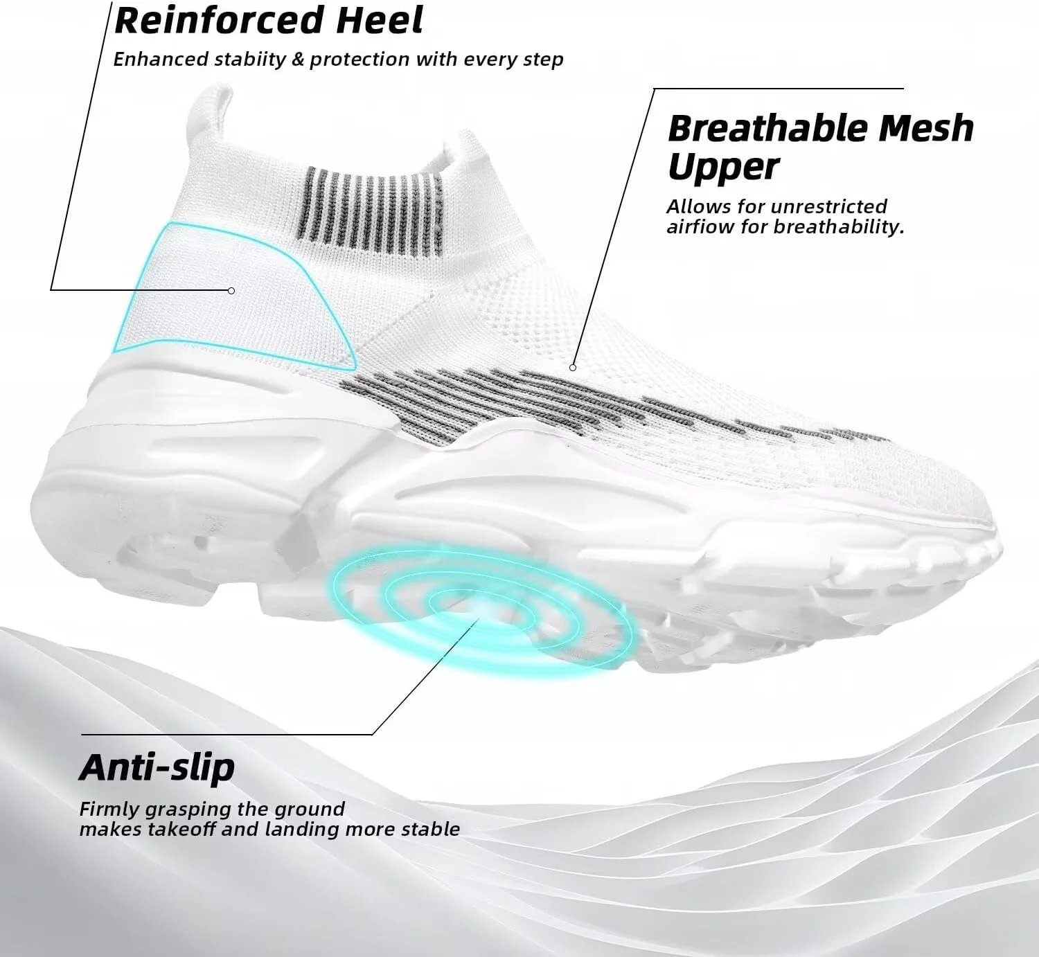 Men's Slip On Walking Shoes Running Comfortable Tennis Breathable Lightweight Non Slip Athletic Gym Workout Casual Fashion Sneakers