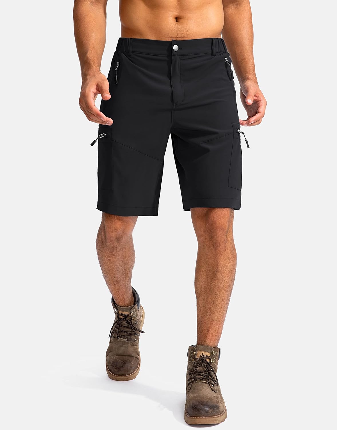 Men's Hiking Cargo Shorts 9" Lightweight Outdoor Work Shorts for Men Travel Golf Camping Casual with 5 Zipper Pockets